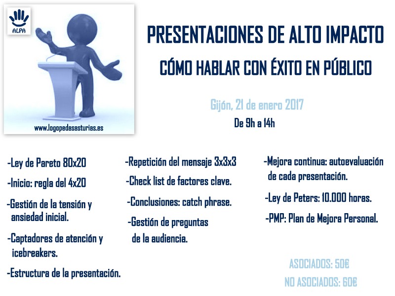 Taller como hablar ne público Colegio Logopedas de Asturias