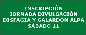 Botón inscripción Jornadas divulgación disfagia y galardón Asociación de Logopedas de Asturias