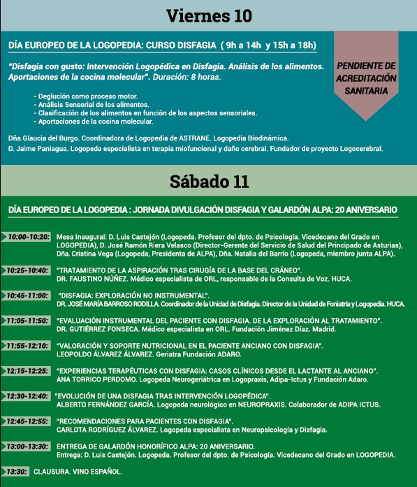 CARTEL CURSO DISFAGIA 2017 ORGANIZADO POR LA ASOCIACIÓN DE LOGOPEDAS DE ASTURIAS
